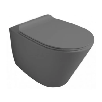 Подвесной унитаз Simas Gambassi с крышкою Soft Close, серый матовый (GA18CM+GA004CM+F85) фото 1 Aquada.com.ua