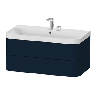 Тумба подвесная с раковиной c-shaped Duravit Happy D.2 Plus 97,5 х 49 см, тёмно синий шелковисто-матовый лак (HP4348E9898) фото 1 Aquada.com.ua