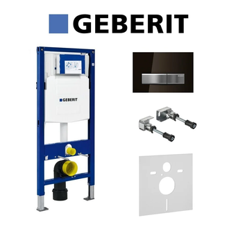 Инсталляция Geberit Duofix (3-в-1) в комплекте с клавишей Sigma 50, стекло цвета умбры (111.300.00.5+156.050.00.1+111.815.00.1+115.788.SQ.5) фото 1 Aquada.com.ua