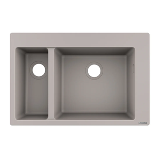 Встраиваемая кухонная мойка Hansgrohe S51 S510-F635 (цвет - серый бетон) 180/450 (43315380) фото 1 Aquada.com.ua