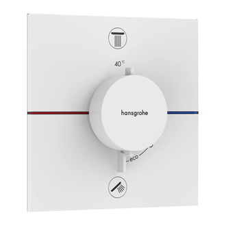 Термостат на 2 потребителя со встроенной защитной комбинацией EN 1717 Hansgrohe ShowerSelect Comfort E (цвет - белый матовый) 15578700