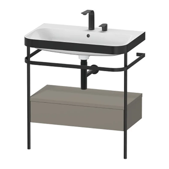 Раковина c-bonded с напольной металлической консолью Duravit Happy D.2 Plus 77,5 х 49 см (HP4742E9292) фото 1 Aquada.com.ua