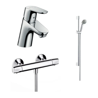 Набор смесителей для душа 3-в-1 с термостатом Hansgrohe Focus E2/Ecostat E (цвет - хром) (31750000) фото 1 Aquada.com.ua